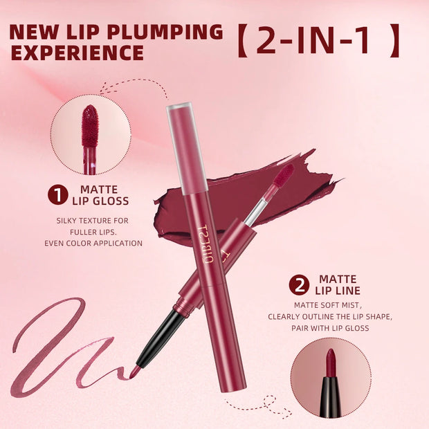 Premium Waterproof DuoGlam Lipstick & Liner Set